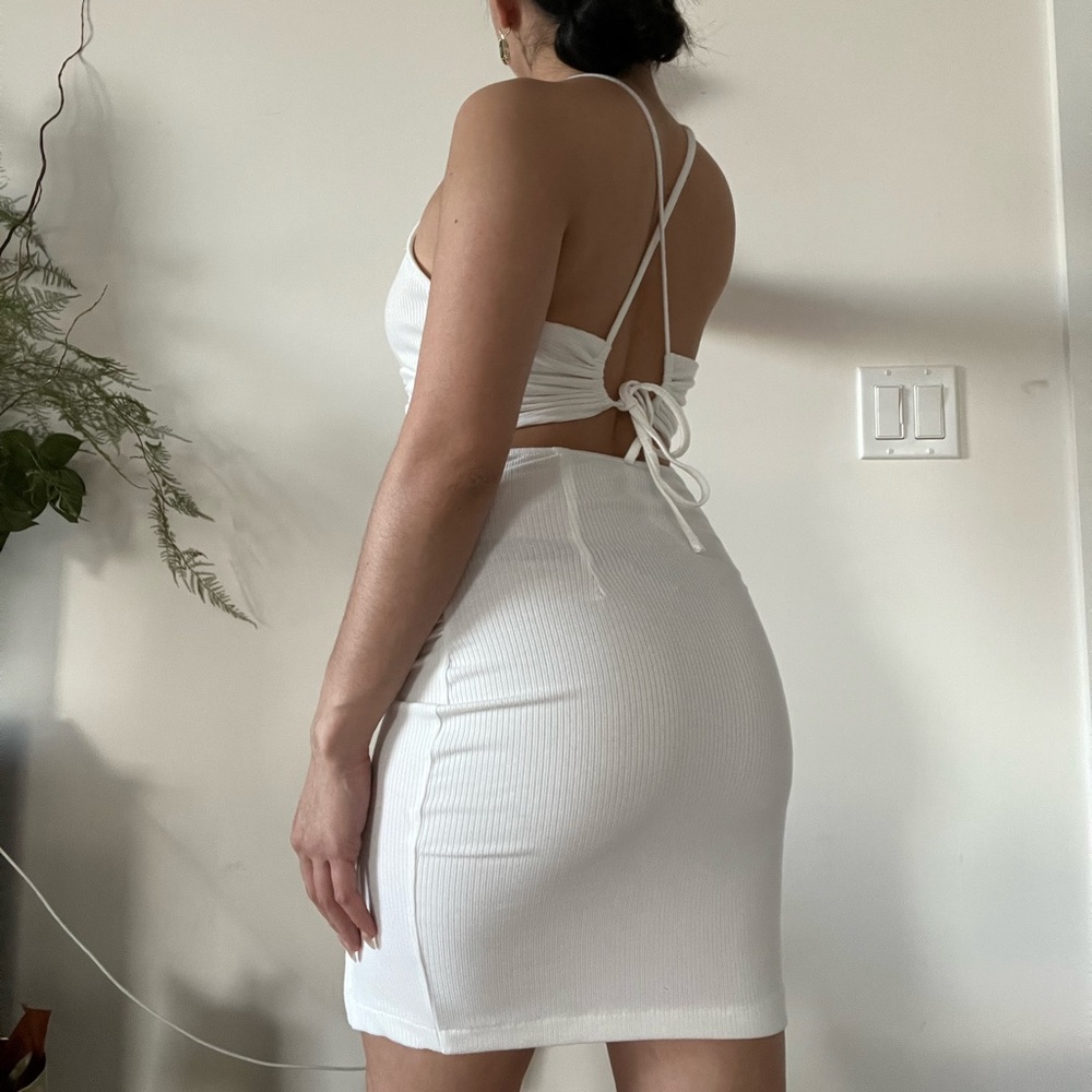 White Cocktail Cotton Dress